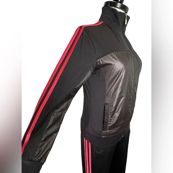 Adidas Black/Pink Athleisure Track Suit Jacket Pants Set GIRLS XL - Picture 9 of 15